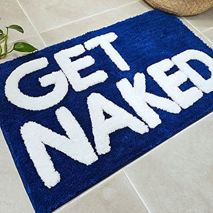 Get Naked Bath Mat Blue - Cute Bathroom Rugs Decor, Shower Mat, 31" x 20"