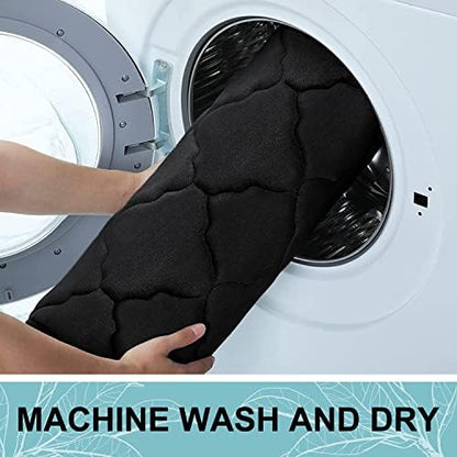 OLANLY Memory Foam Bath Mat Rug 40x32, Ultra Soft Bathroom Rugs, Black