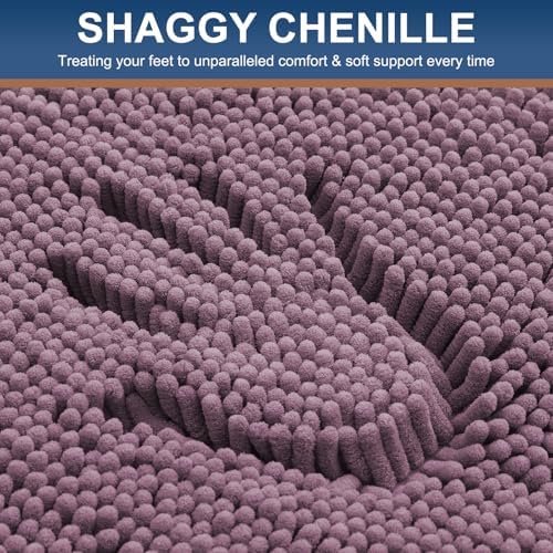 Smiry Bathroom Rugs 24X16, Luxury Chenille Extra Soft Absorbent Bath Mat