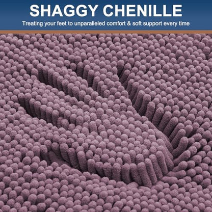 Smiry Bathroom Rugs 24X16, Luxury Chenille Extra Soft Absorbent Bath Mat
