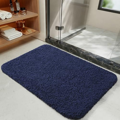 LOCHAS Bathroom Rugs 36x24 Inch, Microfiber Bath Rug Non Slip, Navy