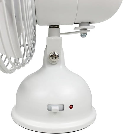 Good Housekeeping 5" All-Metal (92522) USB Desktop Laptop Nightstand Fan with Oscillation (Matte White)