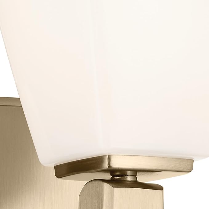 Kichler Marant 5" 1-Light Wall Sconce with Opal Glass in Champagne Bronze, for Bathroom, Powder Room, Hallway, Fireplace, (5" W x 9.5" H), 55214CPZ