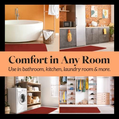 Memory Foam Bath Mat Non Slip Absorbent Super Cozy Velvet Bathroom Rug Carpet (22 inches X 36 inches, Autumn Glaze)