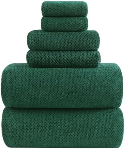 YTYC 39x78 Bath Sheets Set,Towels for Bathroom,Dark Green,6-Pieces
