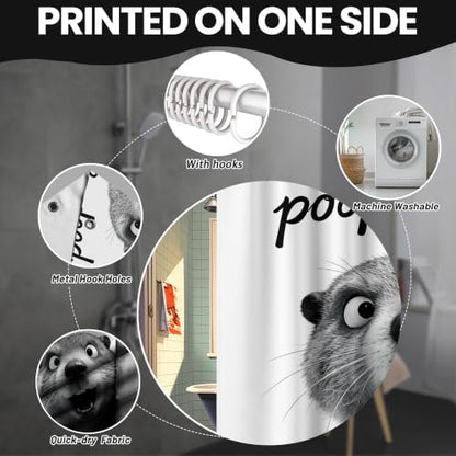 Small Stall Shower Curtain Rv are You Pooping Otter, 36 x 72 Inchs