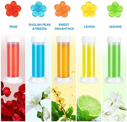 KILOSTEP Flower Toilet Gel Stamp, 60 Count Toilet Bowl Stamp Gel 5 Kinds Of Scent Toilet Bowl Cleaner