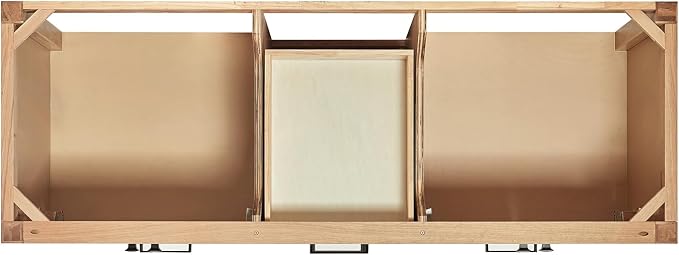 ARIEL Cambridge 60-inch Bathroom Vanity Base Cabinet,Solid Wood, 4 Soft Closing Doors, 6 Dovetail Drawers, White Oak
