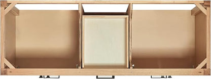 ARIEL Cambridge 60-inch Bathroom Vanity Base Cabinet,Solid Wood, 4 Soft Closing Doors, 6 Dovetail Drawers, White Oak