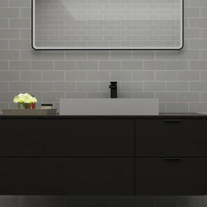 Glass Subway Tile 3 x 6 Inch Light Gray for Kitchen Backsplash Bathroom Wall (32-Pack, 4 sq.ft.)