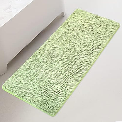Yeaban Chenille Seafoam Green Bathroom Runner Rug 24"x60"