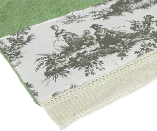 2 Pack Sage Green Hand Towels with Tassels for Bathroom Kitchen Decor, 13x32Inch 100% Cotton Ultra Soft Highly Absorbent,Farmhouse Vintage Towels for French Country Decor