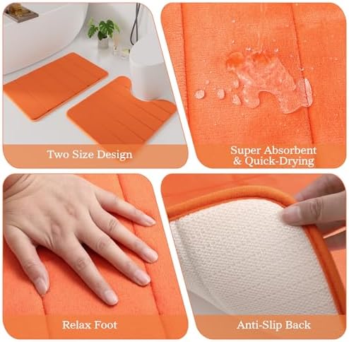 Orange Bathroom Accessories Set - Bathroom Decor Sets