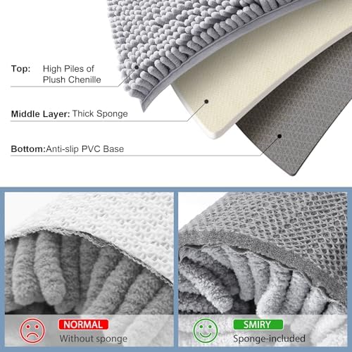 Smiry Toilet Rugs U-Shaped 24x20, Extra Soft Absorbent Contoured Bath Mat