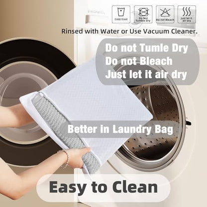 TYUU Bathroom Rugs Non Slip Washable, Super Absorbent Thin Bath Mat Quick Dry Low Pile Bathroom Rug, Light Grey 24"x36"