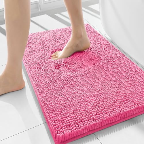 Smiry Bathroom Rugs 34X21, Luxury Chenille Extra Soft Absorbent Bath Mat