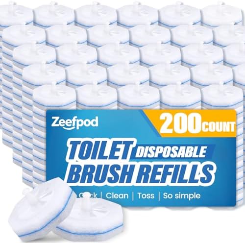 200 Pack Toilet Brush Refills, Disposable Toilet Cleaning Pads