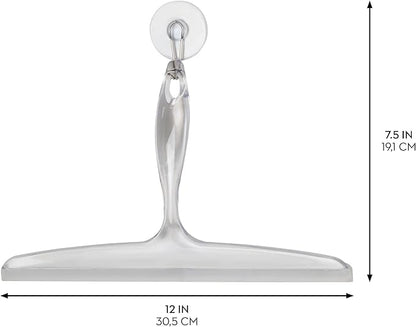 iDesign Bathroom Plastic Shower Squeegee with Wall Hook - Set of 2 - Clear