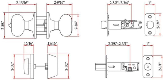 Design House 701813 Cambridge 2-Way Adjustable Deadbolt and Entry Door Knob, Oil Rubbed Bronze