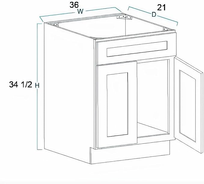 36" Antique White Bathroom Vanity Base – Ready-to-Assemble Sink Cabinet, Freestanding Bathroom Vanity Base Only, No Top or Sink
