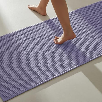 TYUU Bathroom Runner Rugs, Long Bath Mat Runner Washable Thin Quick Dry Low Pile Bathroom Runner Rugs Non Slip, Lavender 16"x60"