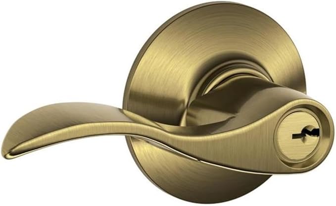 SCHLAGE F51A ACC 609 Accent Keyed Lever, 2.3 x 2.8 x 2.8 inches, Antique Brass
