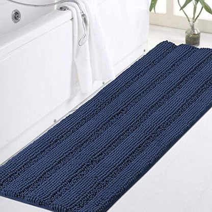 Turquoize Bathroom Runner Rug 17"x47", Soft Absorbent Chenille Bath Rug