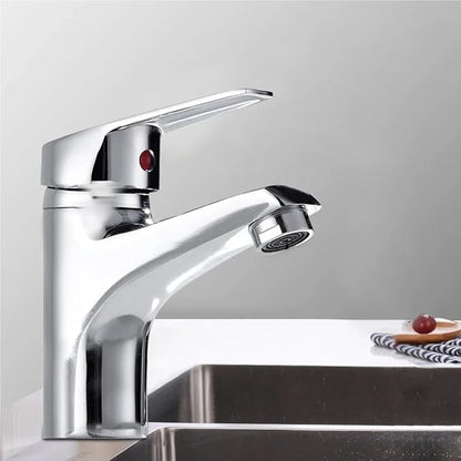Faucet Chrome Bathroom Basin Single Hole Deck Mount Mixer Kitchen Sink Hot and Cold Water Faucet with G1/2 Hose(Chrome) Faucet