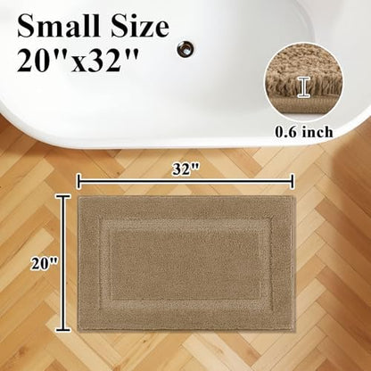 SHACOS Soft Microfiber Khaki Brown Bathroom Rugs Sets 2 Pieces 32x20 inch