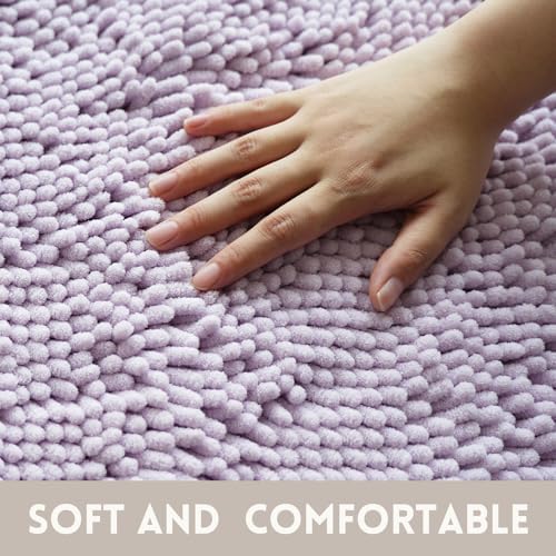 Bathroom Rugs Sets 2 Piece, PVC Backing Quick Dry, Machine Washable Bath Mats for Bathroom Floor-Lavender