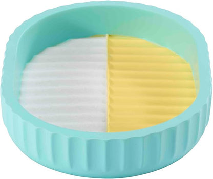 IZOD - Bathroom Set, 4pc Countertop Accessories, Tumbler, Toothbrush Holder, Soap Dish & Lotion Pump, Striped Resin Decor, Dorm Room Essentials (Clubhouse Collection, Aqua)