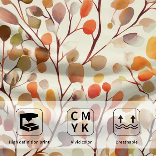 Leaves Floral Hand Towels 14x28 Inch 2Pcs Pack Orange Color Boho Floral Absorbent Soft Fingertip Tea Towel Dish Towel Cloth for Sports Gym Yoga Kitchen Bathroom Home Decor