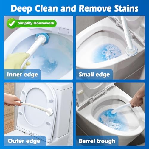 50 Count Disposable Toilet Wand Refills for Clorox, Upgraded Replacement Brush Heads Compatible With Most Toilet Wand Refill System - 5X Cleaning Power Toilets Bowl Cleaner with Exclusive Formula