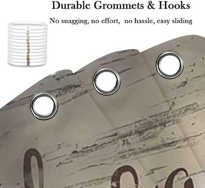 Western Barn Windmill Shower Curtain Sets for Bathroom,Rustic Inspirational Quotes Country Vintage Shower Curtains, Waterproof Farmhouse Bathroom Bathbub Decor Curtains with Hooks 60X70IN