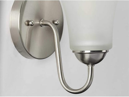 Progress Lighting Classic Collection 1-Light Etched Glass Traditional Bath Vanity Light Brushed Nickel