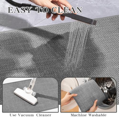chakme Bath Mat 47x25, Ultra Thin Non Slip, Quick Dry Absorbent, Dark Grey, Large