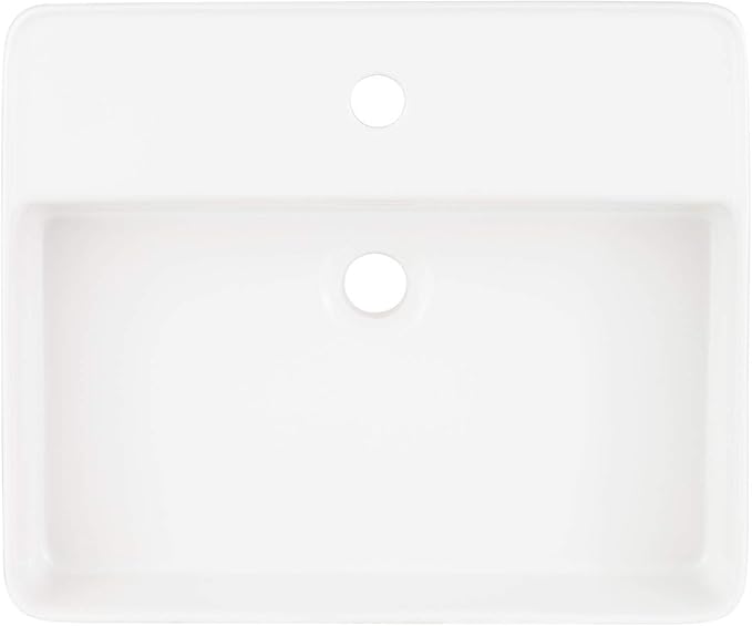 Signature Hardware 447957 Hibiscus 20" Fireclay Vessel Bathroom Sink with Single Faucet Hole