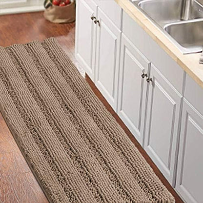 Turquoize Bathroom Runner Rug 20"x59", Soft Absorbent Chenille Bath Rug