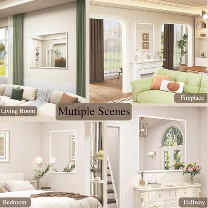 White Framed Bathroom Mirror 28x32, White Vanity Mirrors for Wall