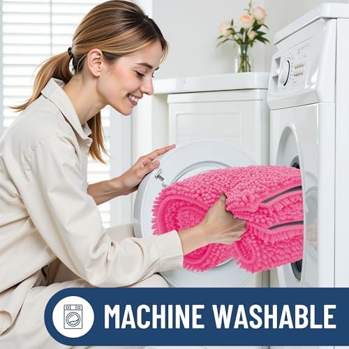 Smiry Bathroom Rugs 24X16, Luxury Chenille Extra Soft Absorbent Bath Mat