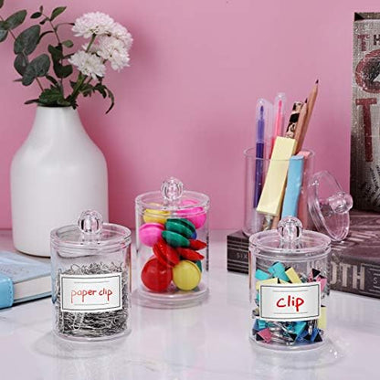 2 Pack Acrylic Qtip Holder Dispenser for Cotton Swabs, Balls, Floss Picks