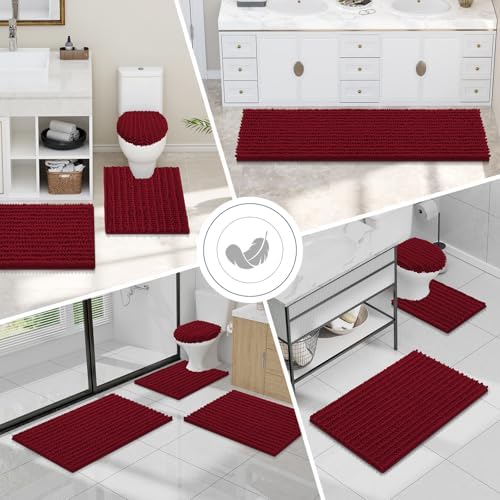 Smiry Bathroom Toilet Rugs U Shaped 24X20, Chenille Bath mats for Toilet