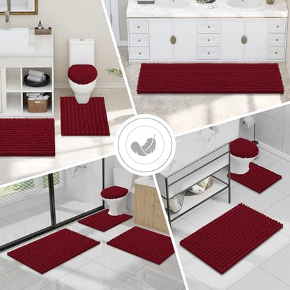 Smiry Bathroom Toilet Rugs U Shaped 24X20, Chenille Bath mats for Toilet