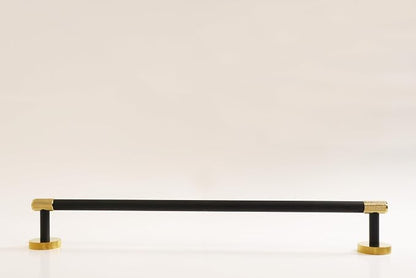 SENMY Luxury Shiny Gold Knurled Matte Black PVD Finish, Solid Brass Construction, Towel Bar 24 Inch, Rustproof, Heavy Duty, Towel Holder Rack Corrosion-Proof Wall Mount Bathroom Accessories