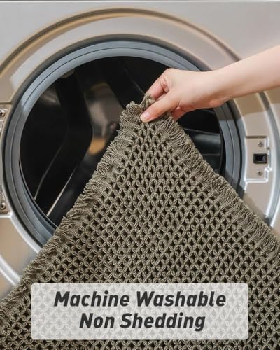 Upgraded Waffle Bath Mat Runner Absorbent Non Slip Bathroom Mat, 2' x 4'