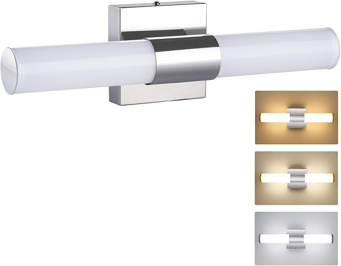 TRLIFE Modern Dimmable Vanity Light, 3 Color Temperature LED Light, 8W Fixture Over Mirror (8W, 15.7inch)