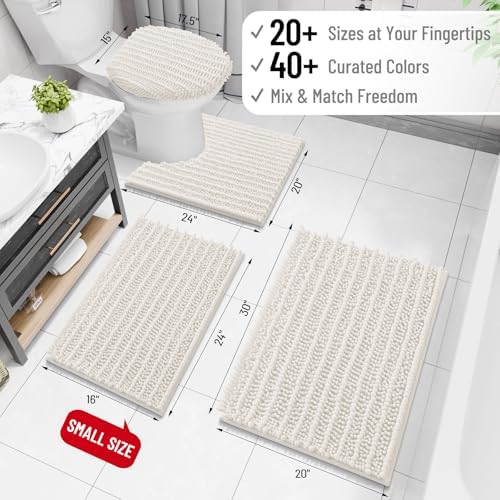 Arotive Bathroom Rugs Mat 30x17, Soft Absorbent Chenille Shaggy Bath Mat