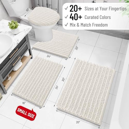 Arotive Bathroom Rugs Mat 30x17, Soft Absorbent Chenille Shaggy Bath Mat