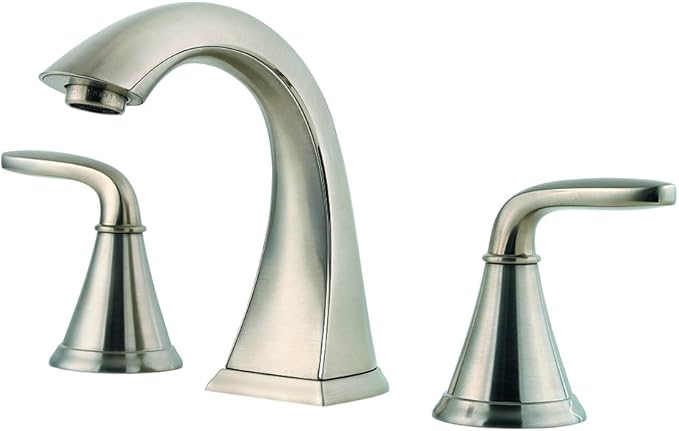 Pfister Pasadena Bathroom Sink Faucet, 8-Inch Widespread, 2-Handle, 3-Hole, Brushed Nickel Finish, LF049PDKK