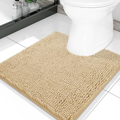 Smiry Toilet Rugs U-Shaped 20x20, Extra Soft Absorbent Contoured Bath Mat